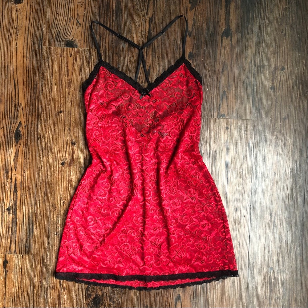 Red Lace Nightie Slip Valentines Day